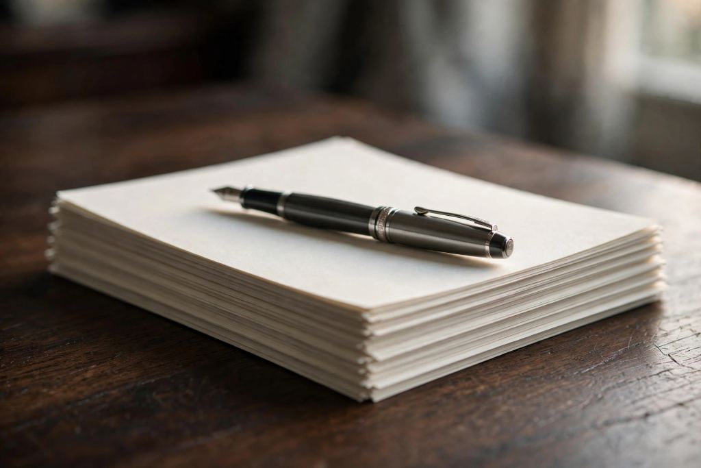 A pen resting on paperwork, representing the privacy policy of Columbia Drain Cleaning Co.